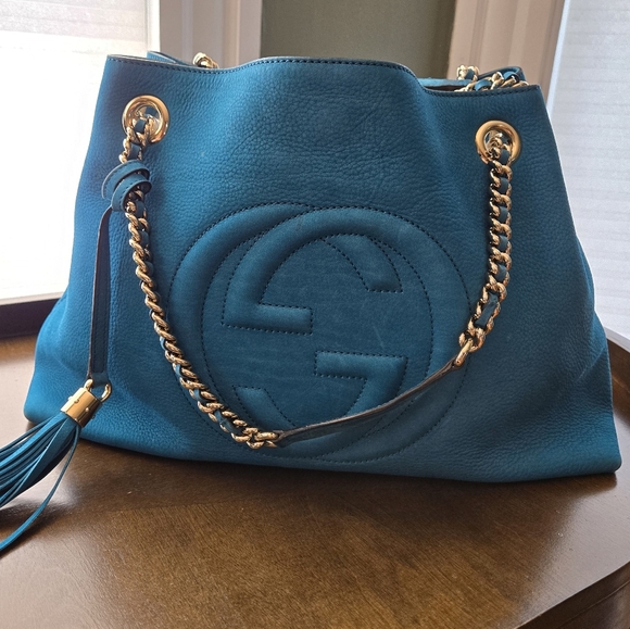 Gucci Medium Pebbled Suede Shoulder Bag - Picture 2 of 9